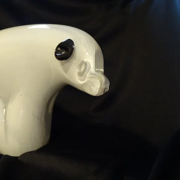 Polar bear - collectible vintage crystal, signed by Mario Brogi